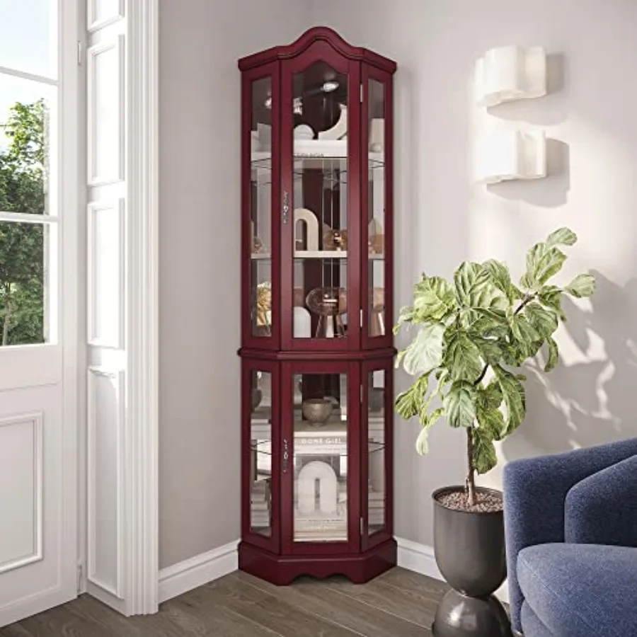 Storage - Lighted Corner Display Curved Top Curio