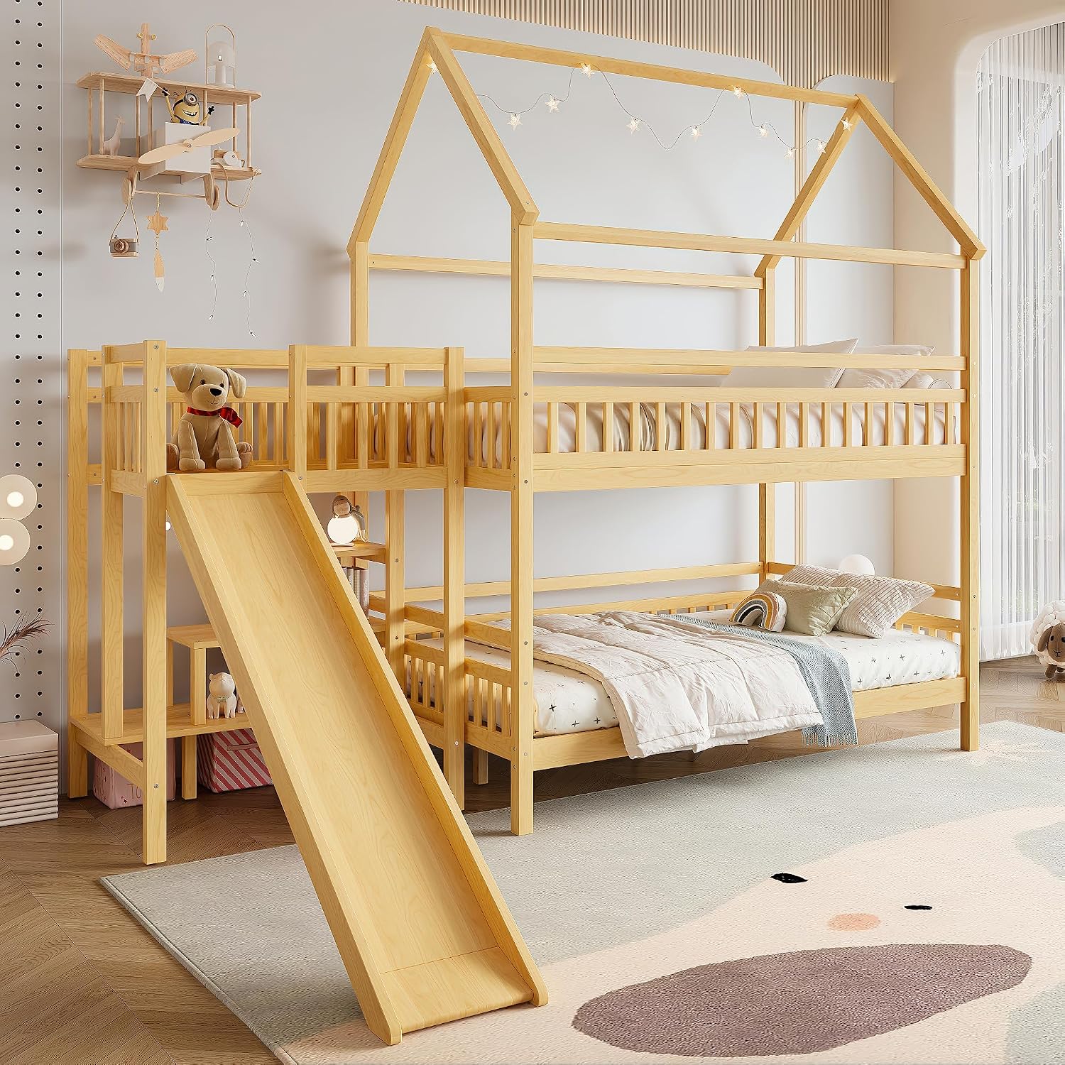 Bunk Bed With Stairs And Slide - Full over Full Bunk Bed with