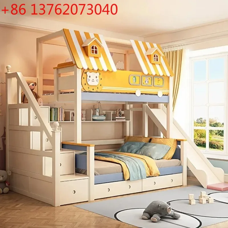 Furniture Wood Loft Kids room  - Bunk Bed With Stairs And Slide 评论和价格