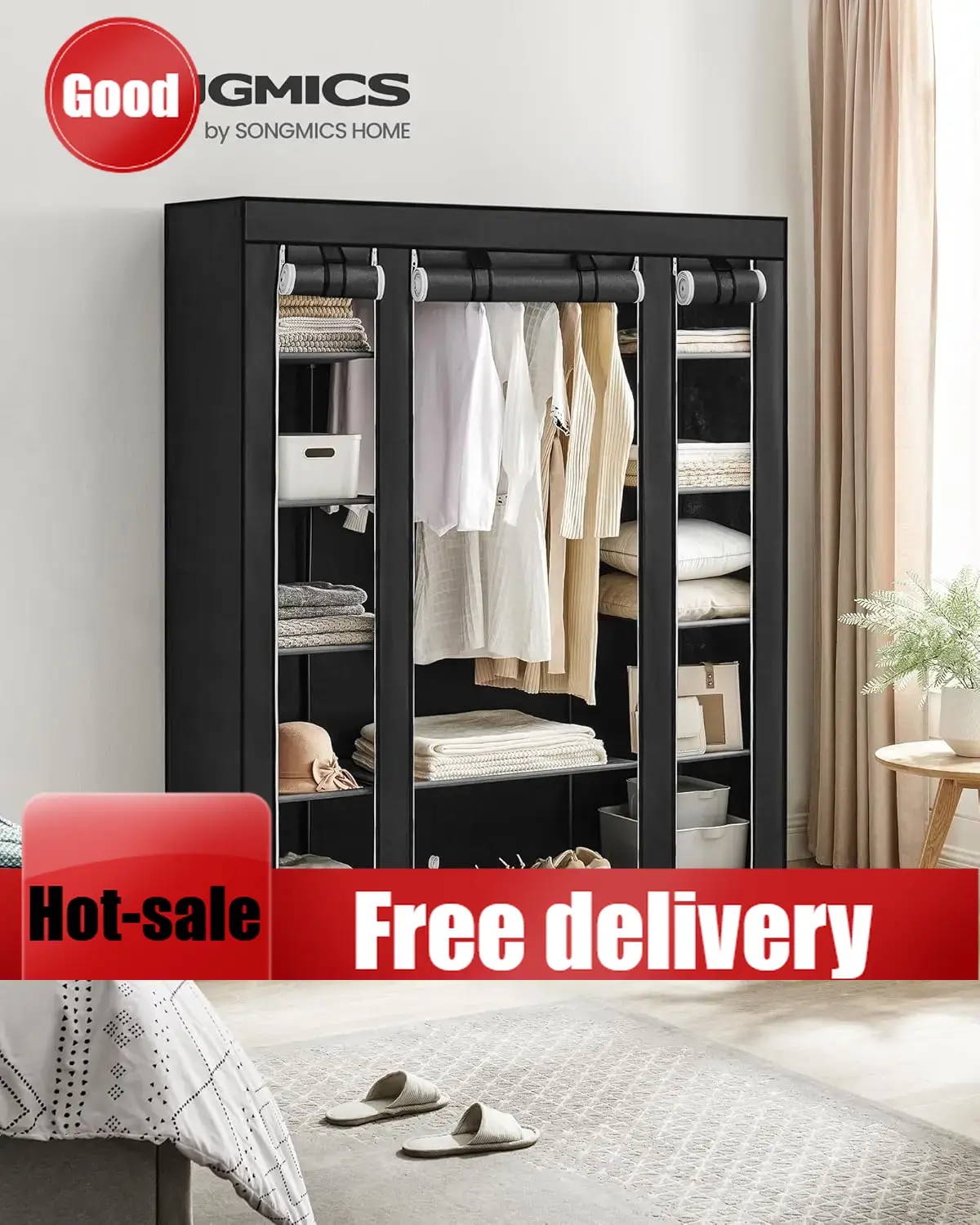 Cheng-Closet Wardrobe, Portabl - Wardrobe Closet Portable Fabric Cover 评论和价格