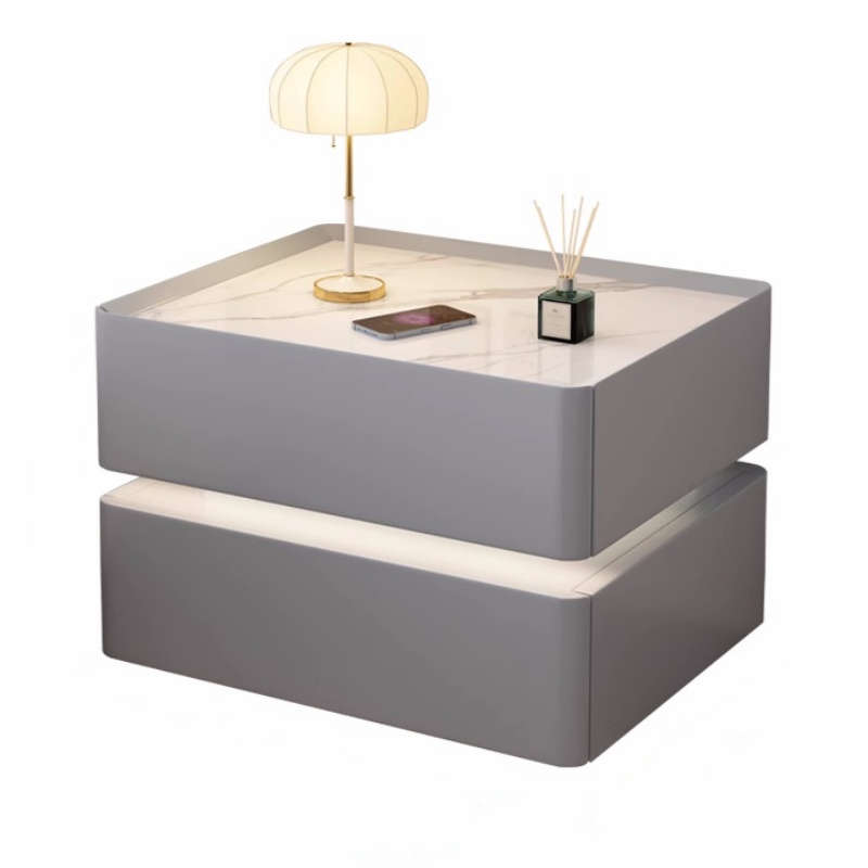 Solid Wood Smart Bedside Table - Solid Wood Nightstand 2 Drawers 评论和价格