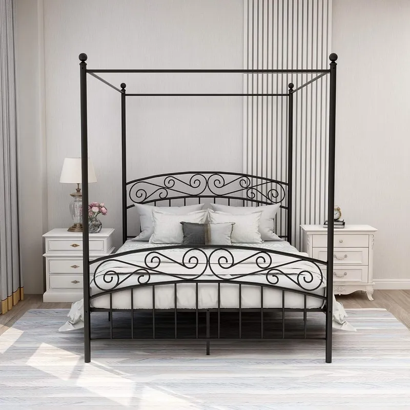 Queen Size Canopy Bed Frame Fo - Canopy Bed Frame Metal Queen 评论和价格