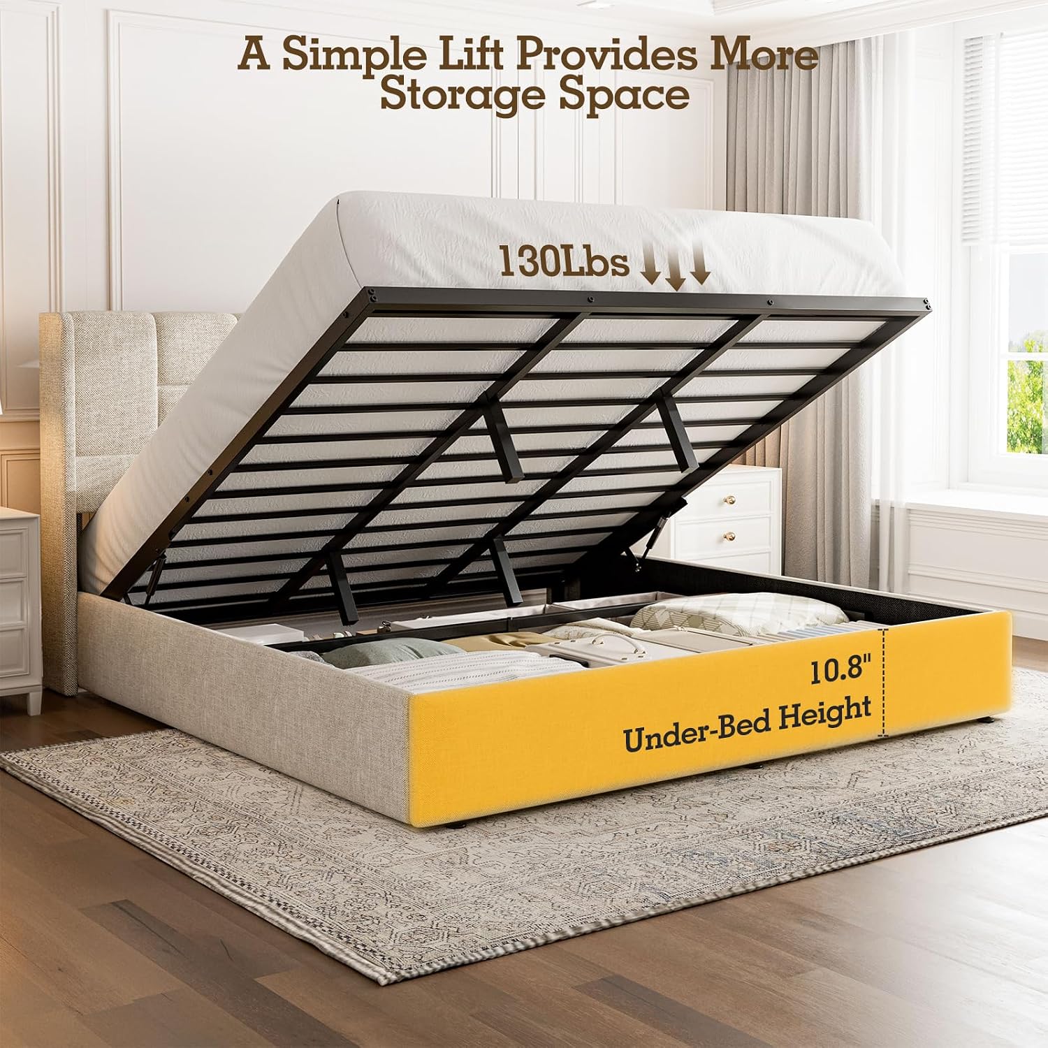 King Bed Frame Hydraulic Gas L - Gas Lift Storage Bed Hydraulic 评论和价格