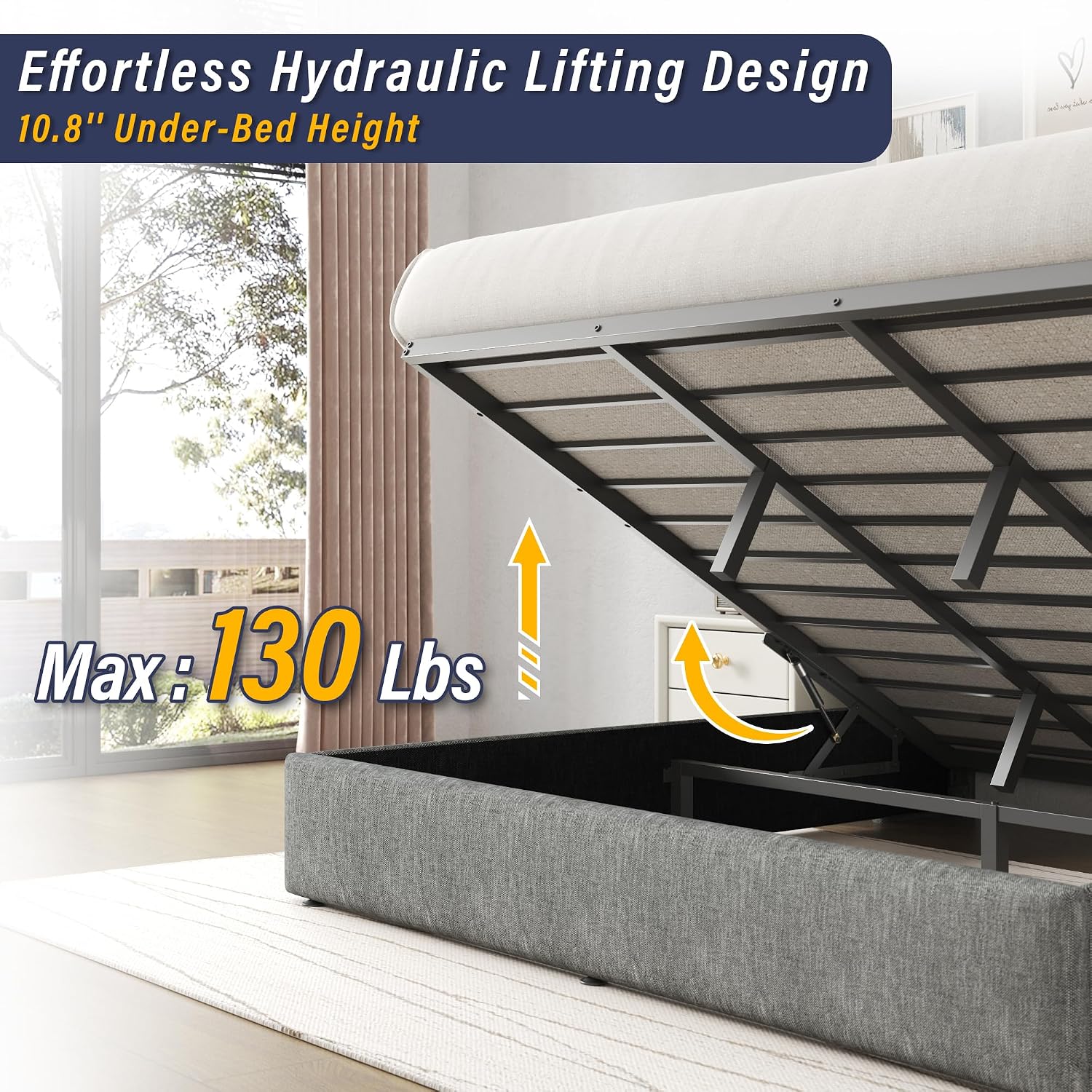 King Bed Frame Hydraulic Gas L - Gas Lift Storage Bed Hydraulic 评论和价格