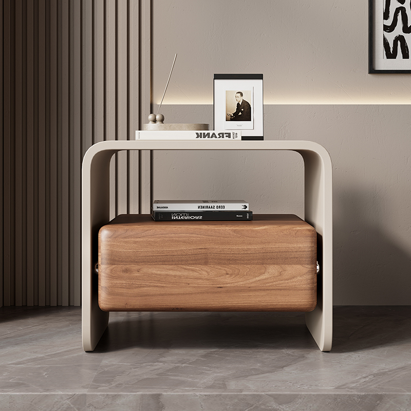 Luxury Solid Wood Rotating Nig - Solid Wood Nightstand 2 Drawers 评论和价格