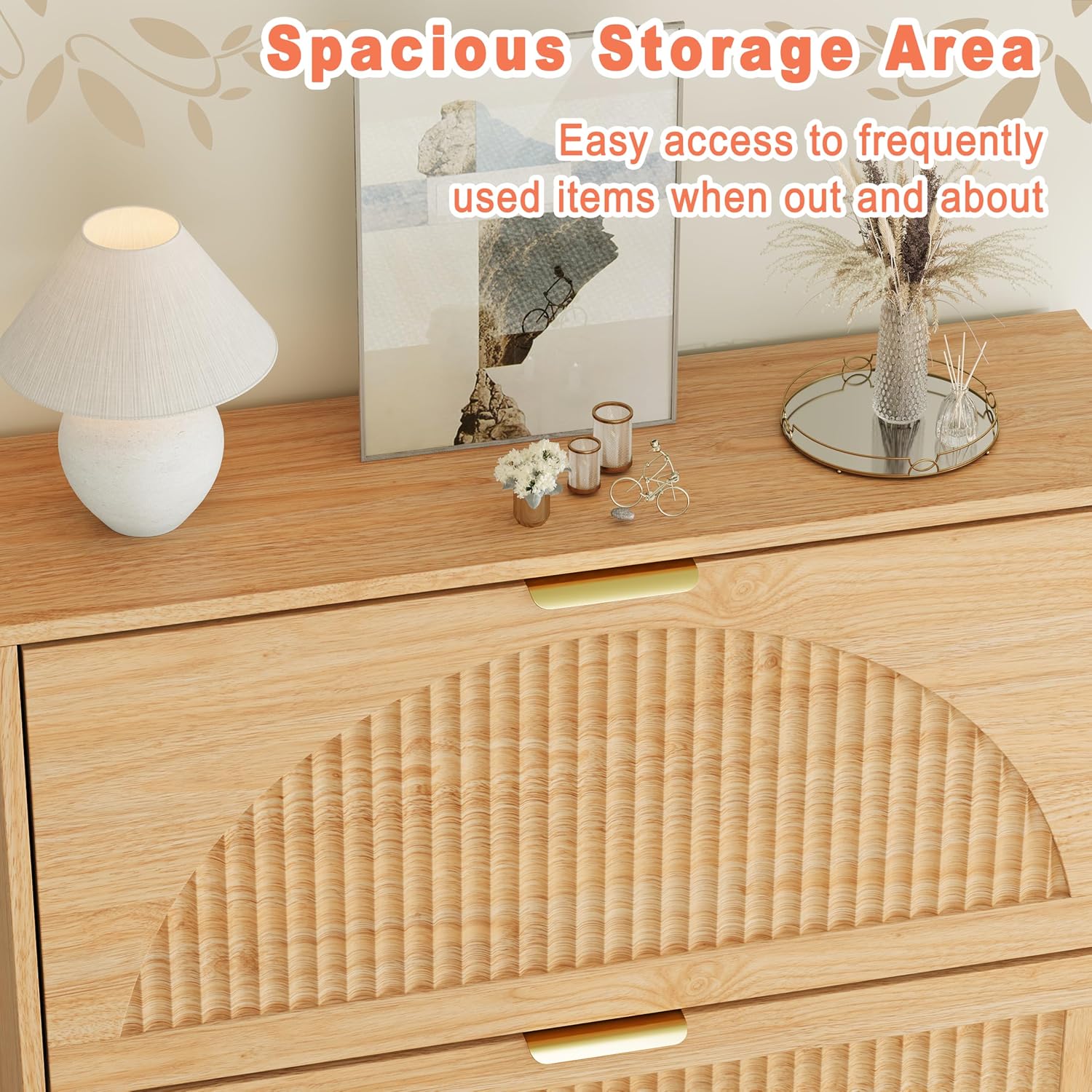 Wood Shoe Cabinet 2 Flip Drawe - Shoe Rack Cabinet Narrow Entryway 评论和价格