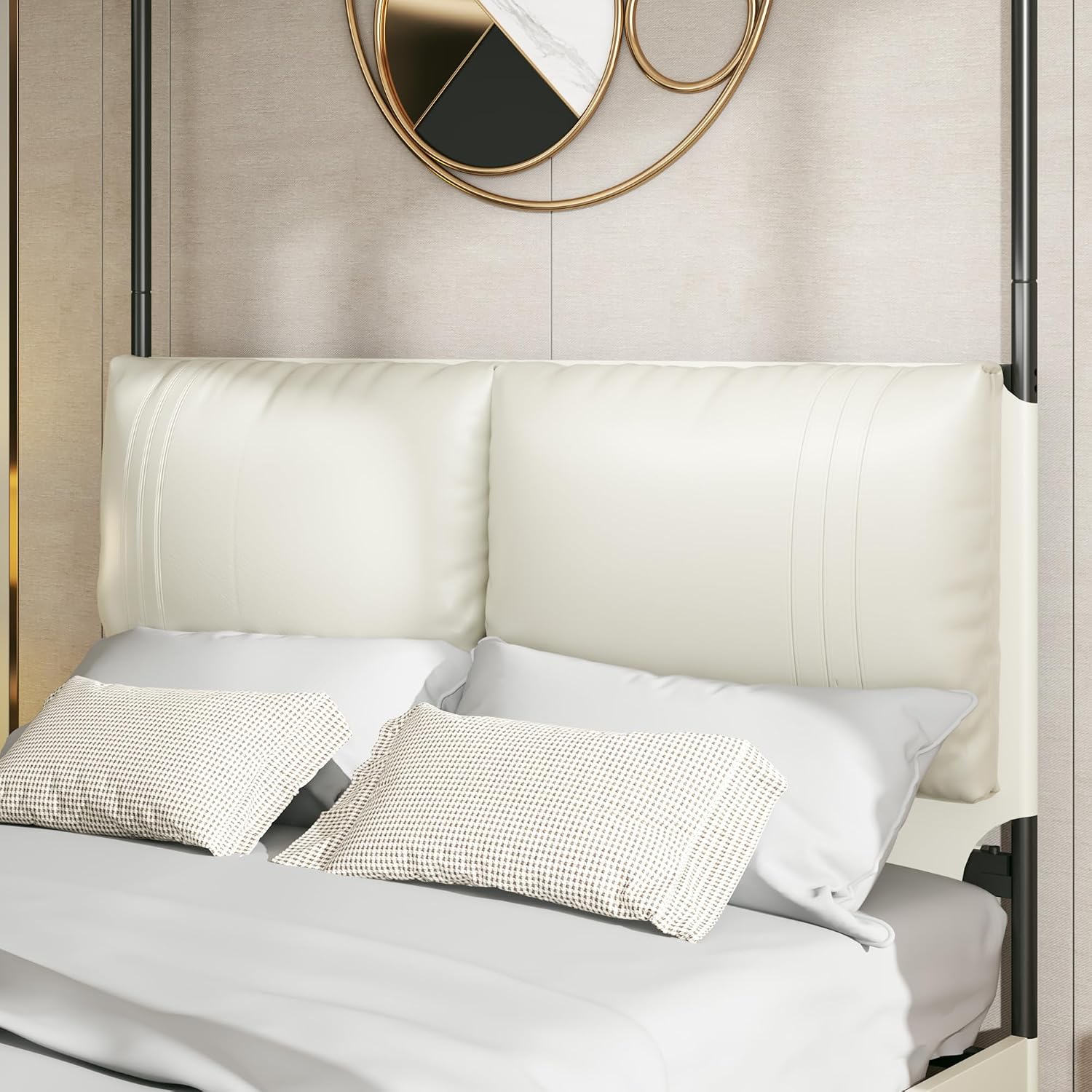 Queen Canopy Bed Frame Upholst - Canopy Bed Frame Metal Queen 评论和价格
