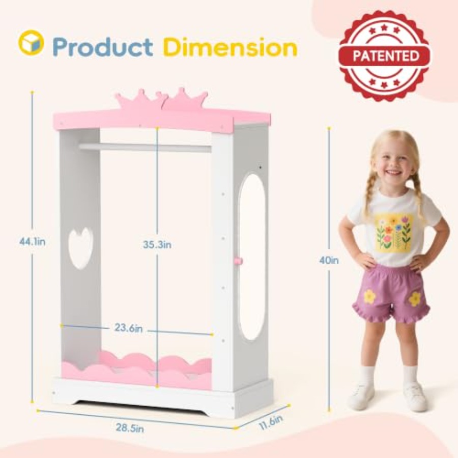 Dress Up Wardrobe with Light-U - Full Length Mirror Jewelry Armoire 评论和价格