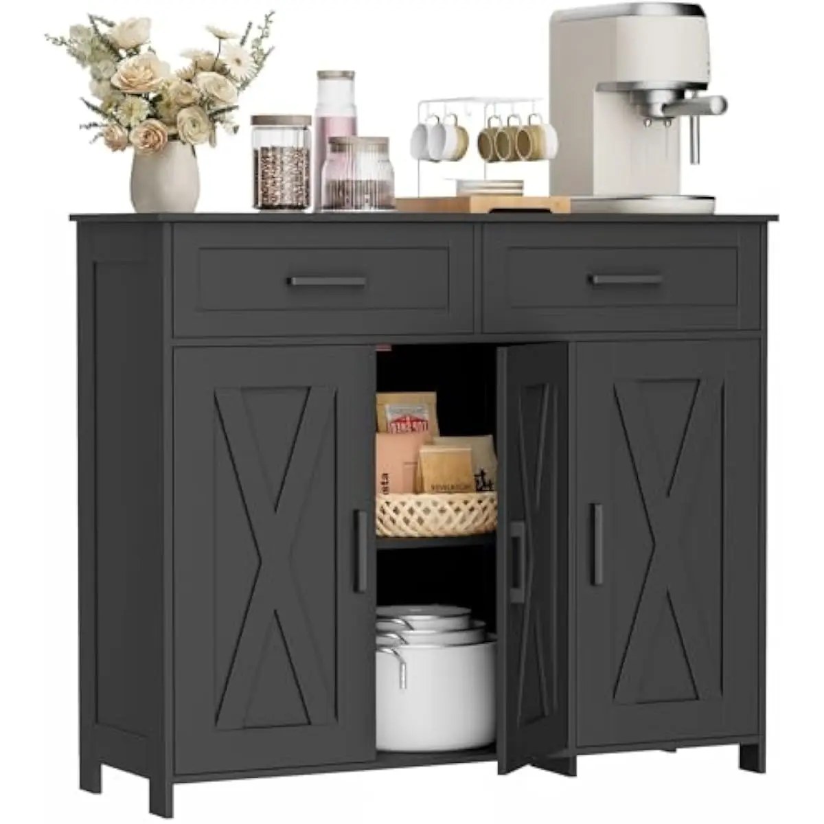 Coffee Bar Storage Cabinet wit - Storage 评论和价格