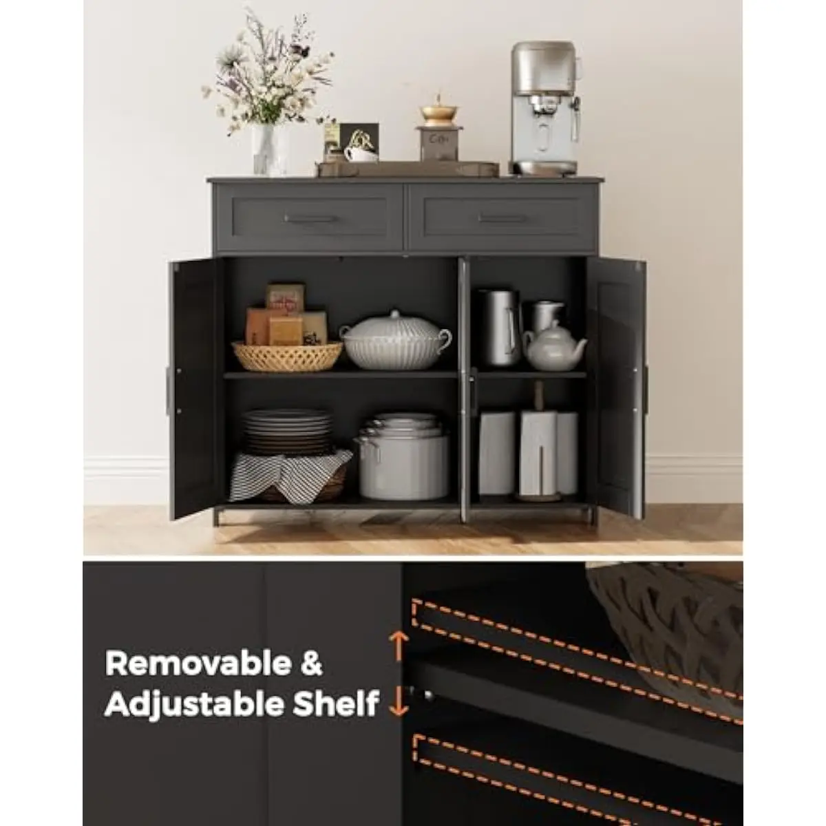 Coffee Bar Storage Cabinet wit - Storage 评论和价格