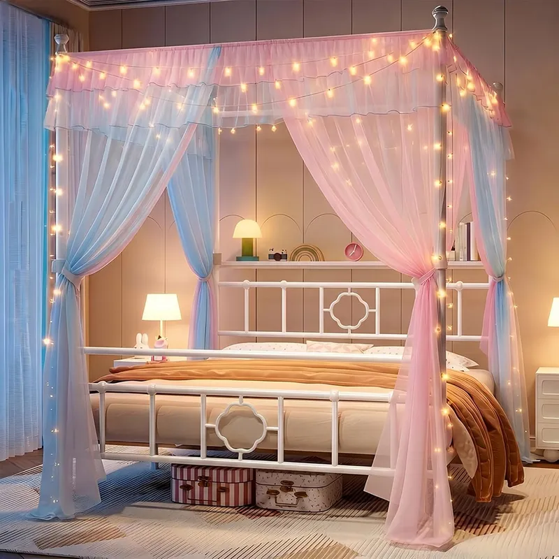 Queen Canopy Bed Frame with St - Canopy Bed Frame Metal Queen 评论和价格