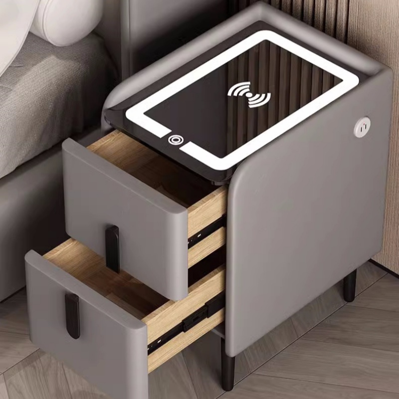 Nordic Style Smart Bedside Tab - Solid Wood Nightstand 2 Drawers 评论和价格