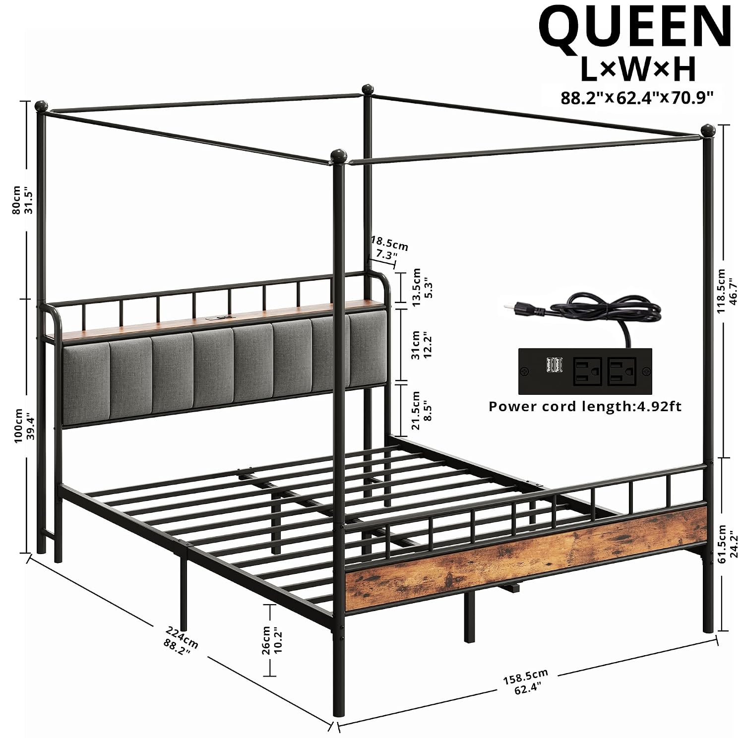 Queen Canopy Bed Frame Storage - Canopy Bed Frame Metal Queen 评论和价格