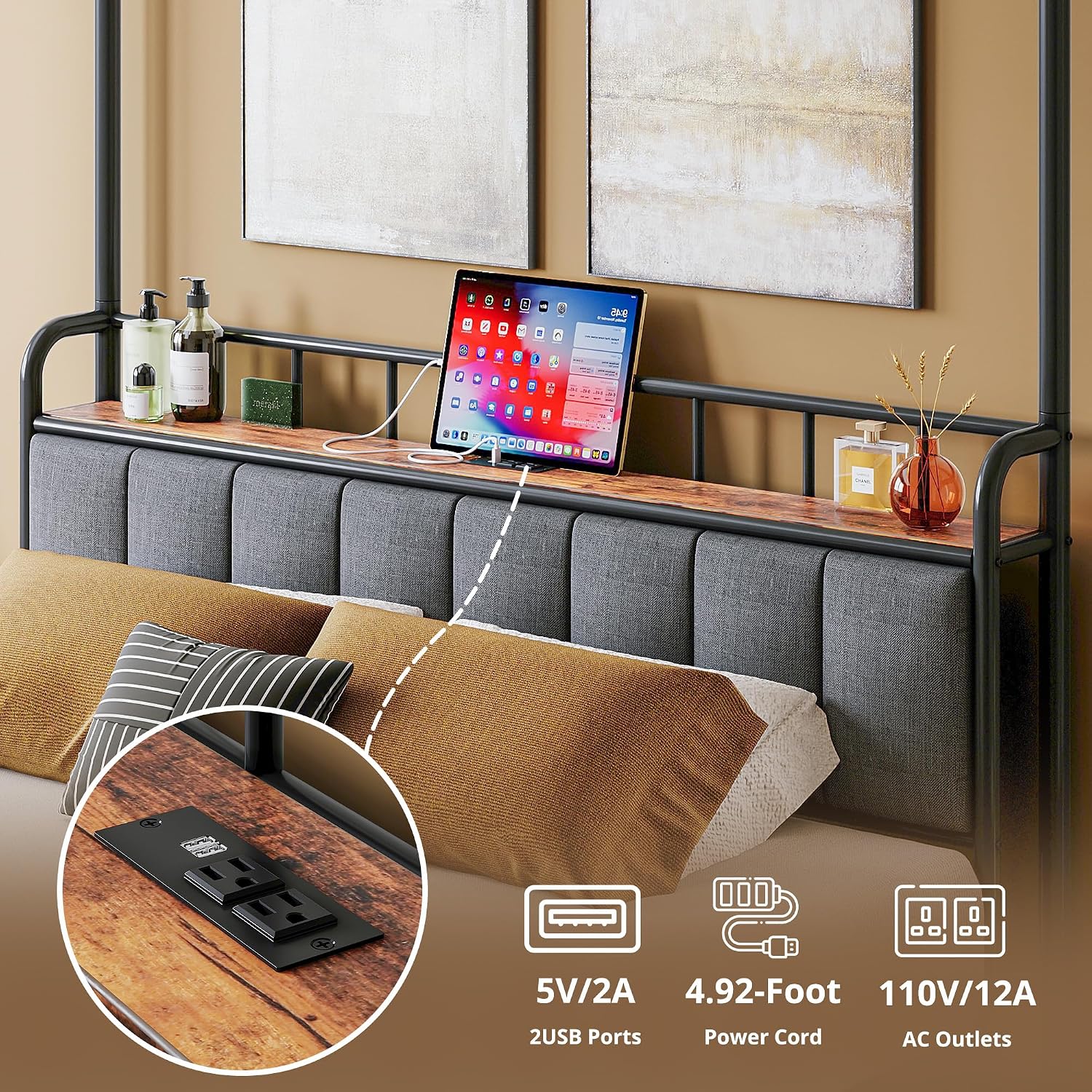 Queen Canopy Bed Frame Storage - Canopy Bed Frame Metal Queen 评论和价格