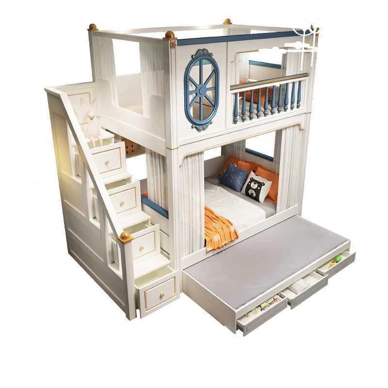 -For Luxury Kids Bedroom Furni - Bunk Bed With Stairs And Slide 评论和价格