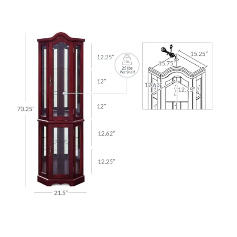 Lighted Corner Display Curved  - Storage 评论和价格