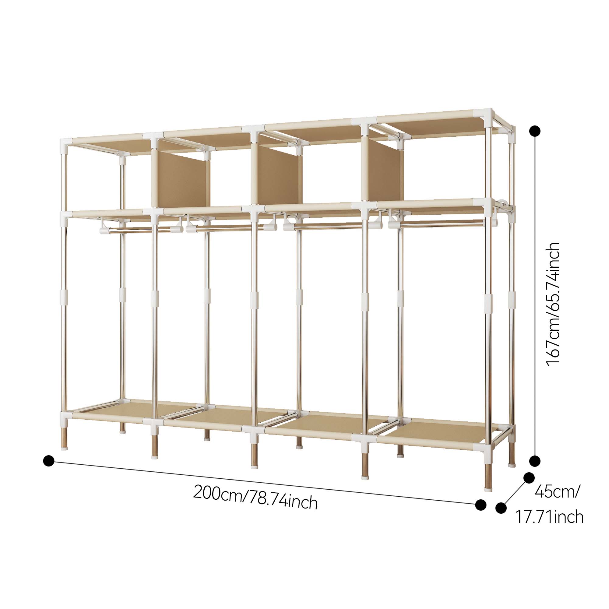 79 Inch Wide Walk-in Closet wi - Wardrobe Closet Portable Fabric Cover 评论和价格