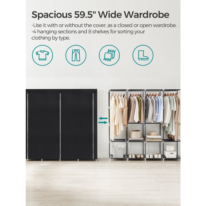 Portable Closet, Wardrobe Clos - Wardrobe Closet Portable Fabric Cover 评论和价格
