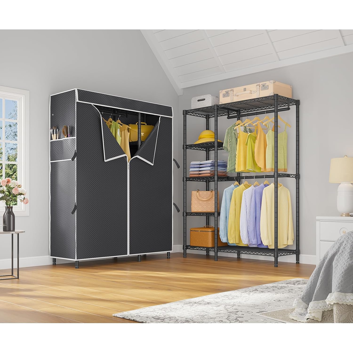 Portable Closet Wardrobe Heavy - Wardrobe Closet Portable Fabric Cover 评论和价格