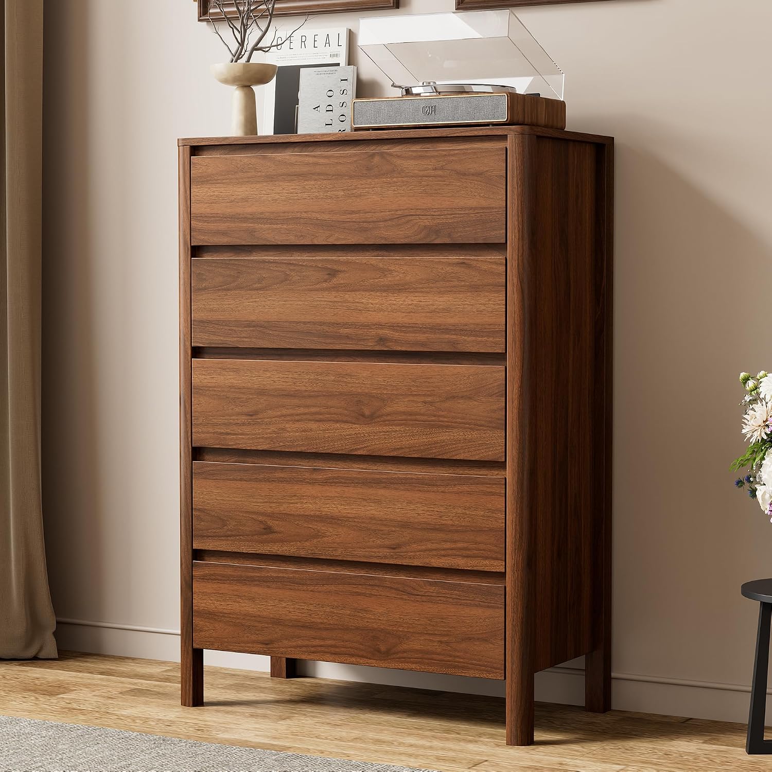 Five Drawer Wooden Storage Cab - Bedroom Furniture 评论和价格