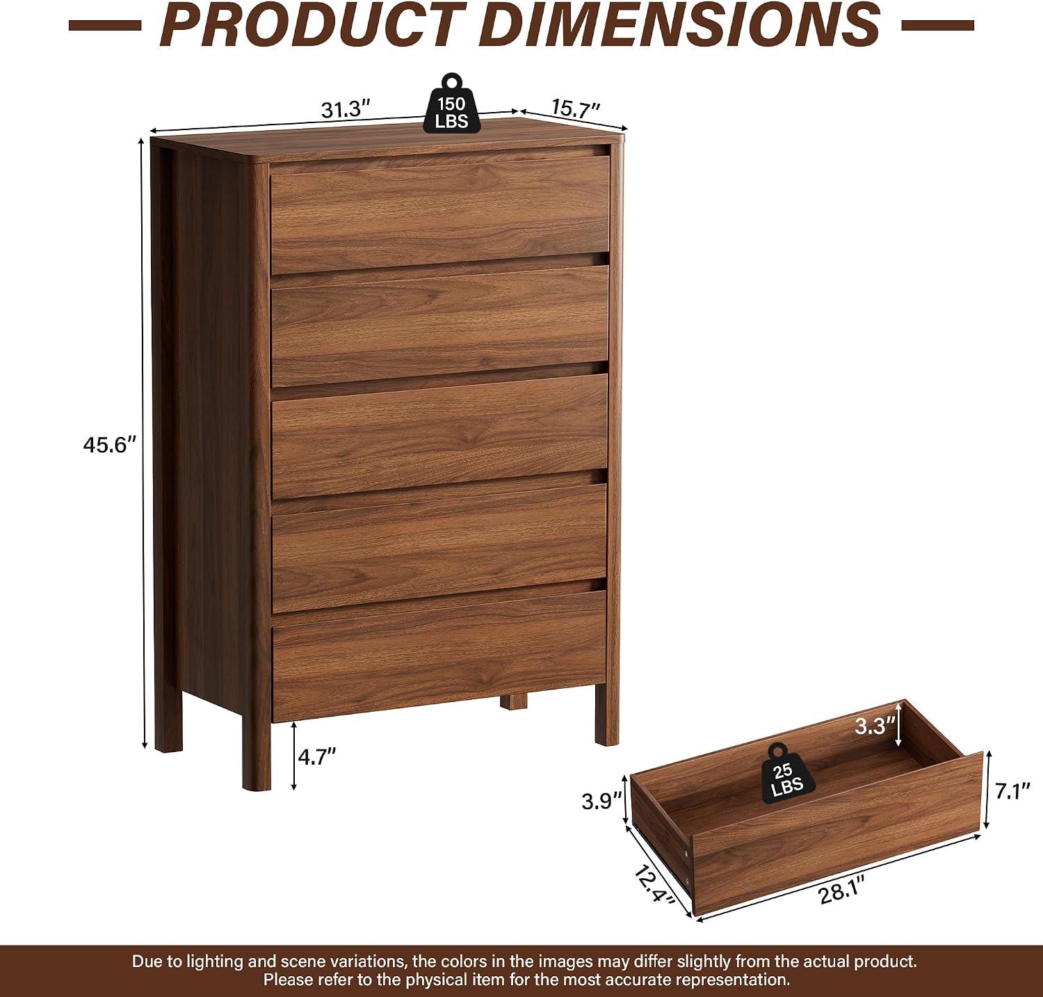 Five Drawer Wooden Storage Cab - Bedroom Furniture 评论和价格