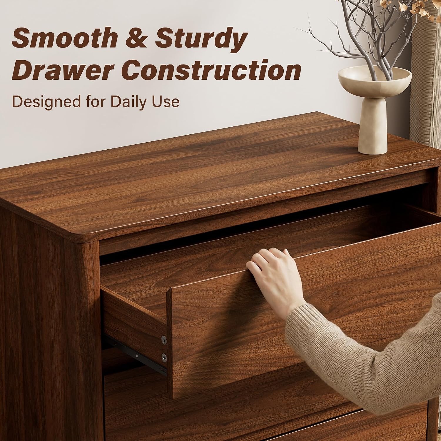 Five Drawer Wooden Storage Cab - Bedroom Furniture 评论和价格