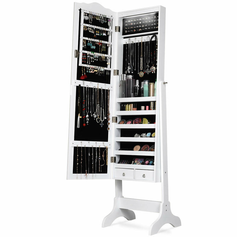 14 LED Jewelry Armoire Cabinet - Full Length Mirror Jewelry Armoire 评论和价格