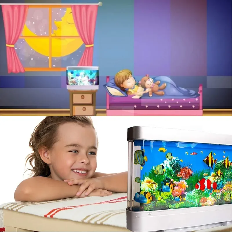 Tropical Fish Tank Lamps Artif - Floating Nightstand With Led Light 评论和价格