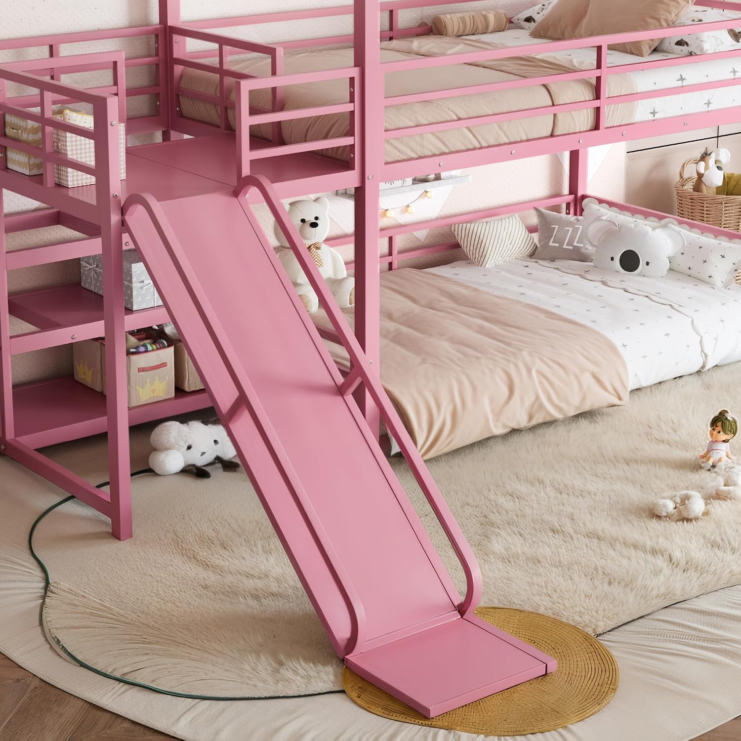 Twin Bunk Bed with Slide & Sto - Bunk Bed With Stairs And Slide 评论和价格