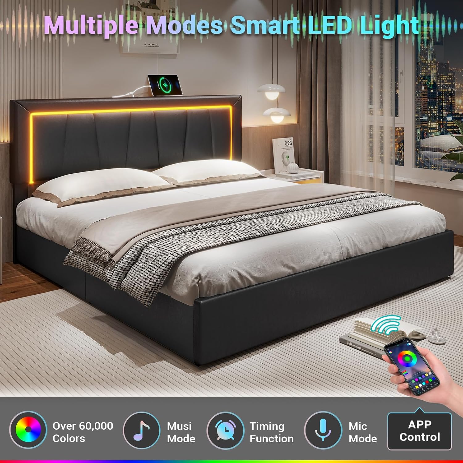 California King Bed Frame with - King Size Bed Frame With Storage Drawers 评论和价格