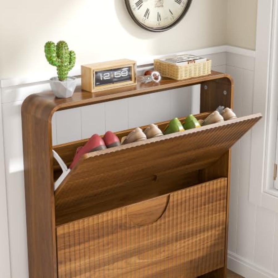 Narrow Shoe Cabinet with Entry - Shoe Rack Cabinet Narrow Entryway 评论和价格