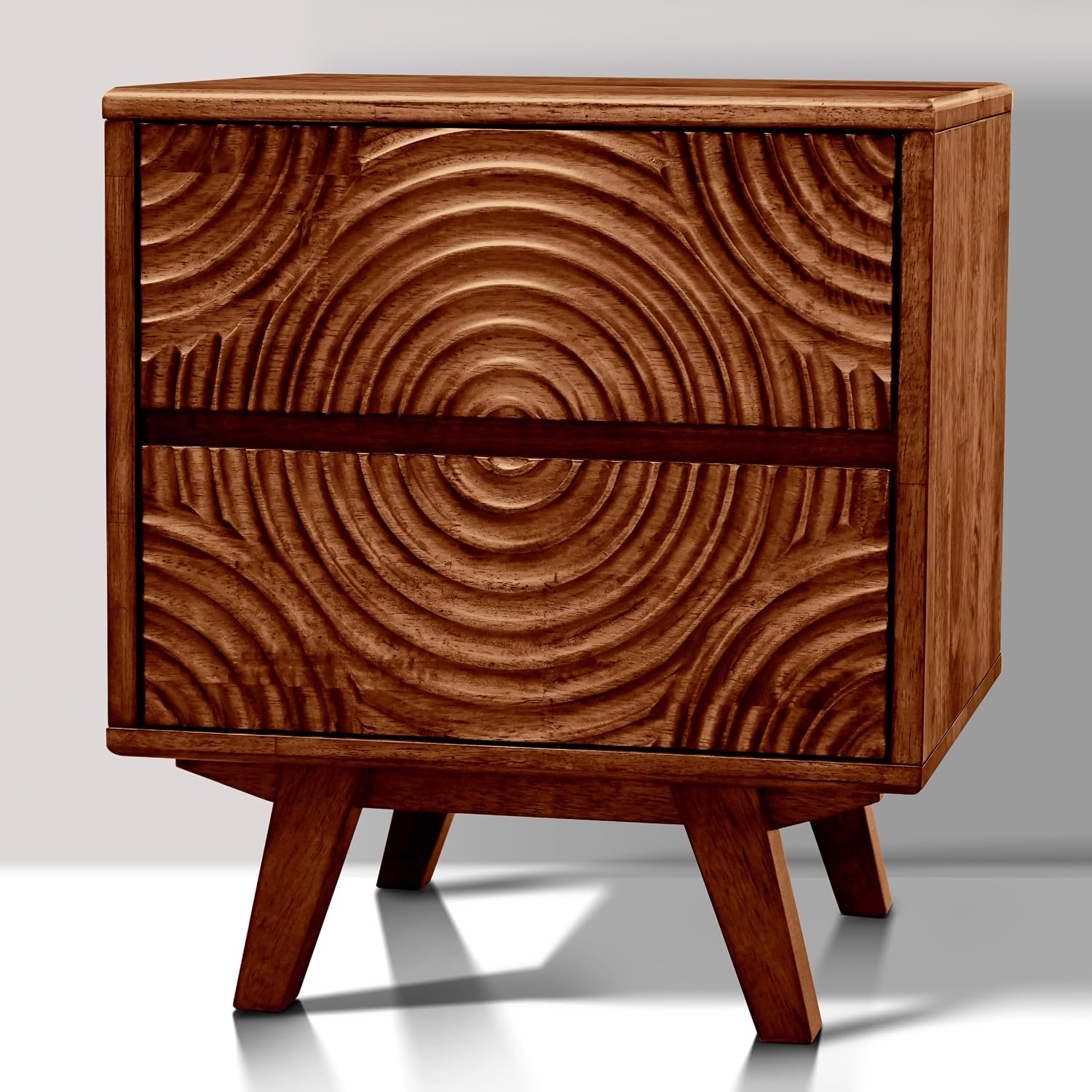 Acacia Solid Wood Nightstand w - Solid Wood Nightstand 2 Drawers 评论和价格