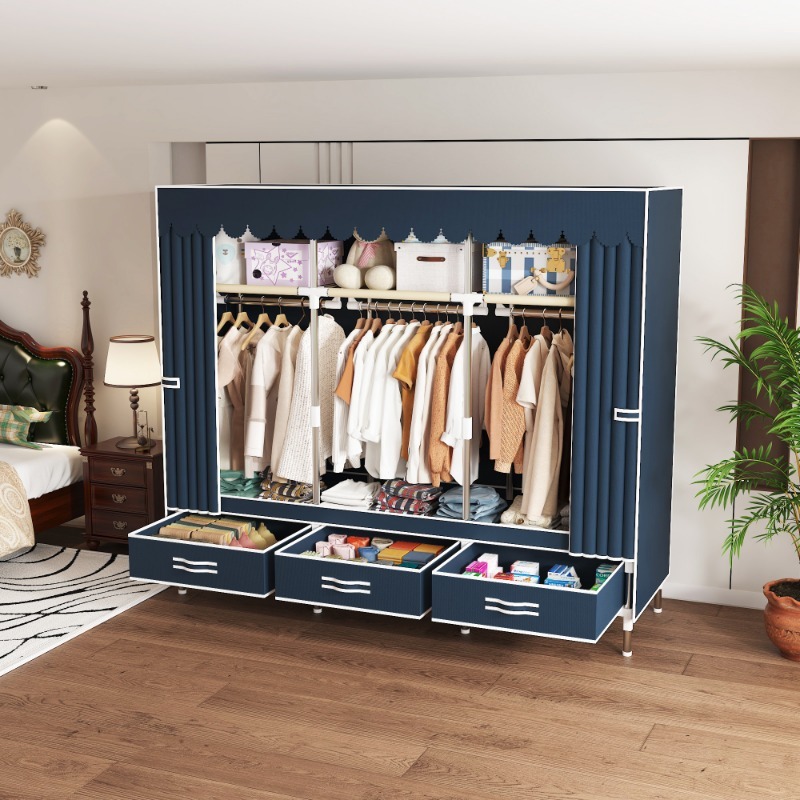 65 Inch Fabric Closet with Dra - Wardrobe Closet Portable Fabric Cover 评论和价格