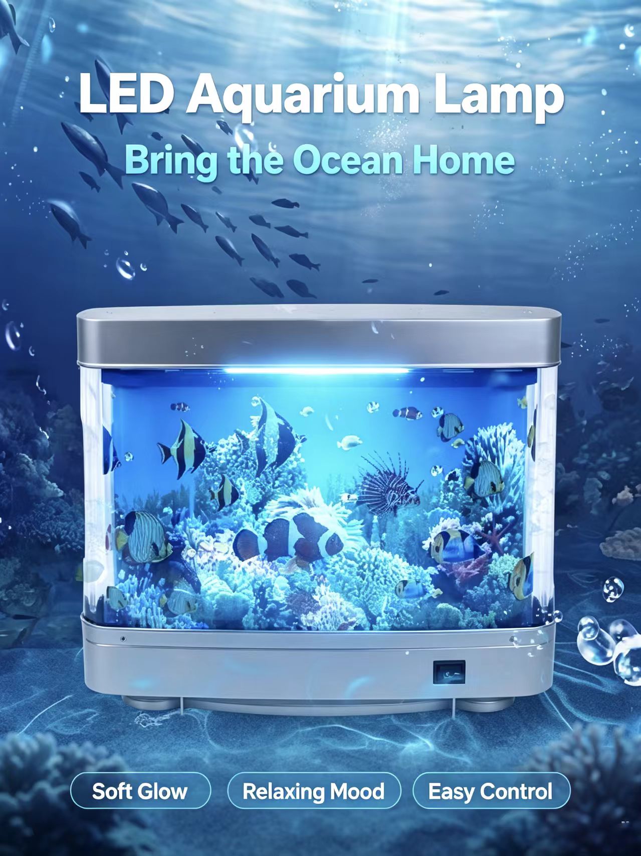 Tropical Fish Tank Lamps Artif - Floating Nightstand With Led Light 评论和价格