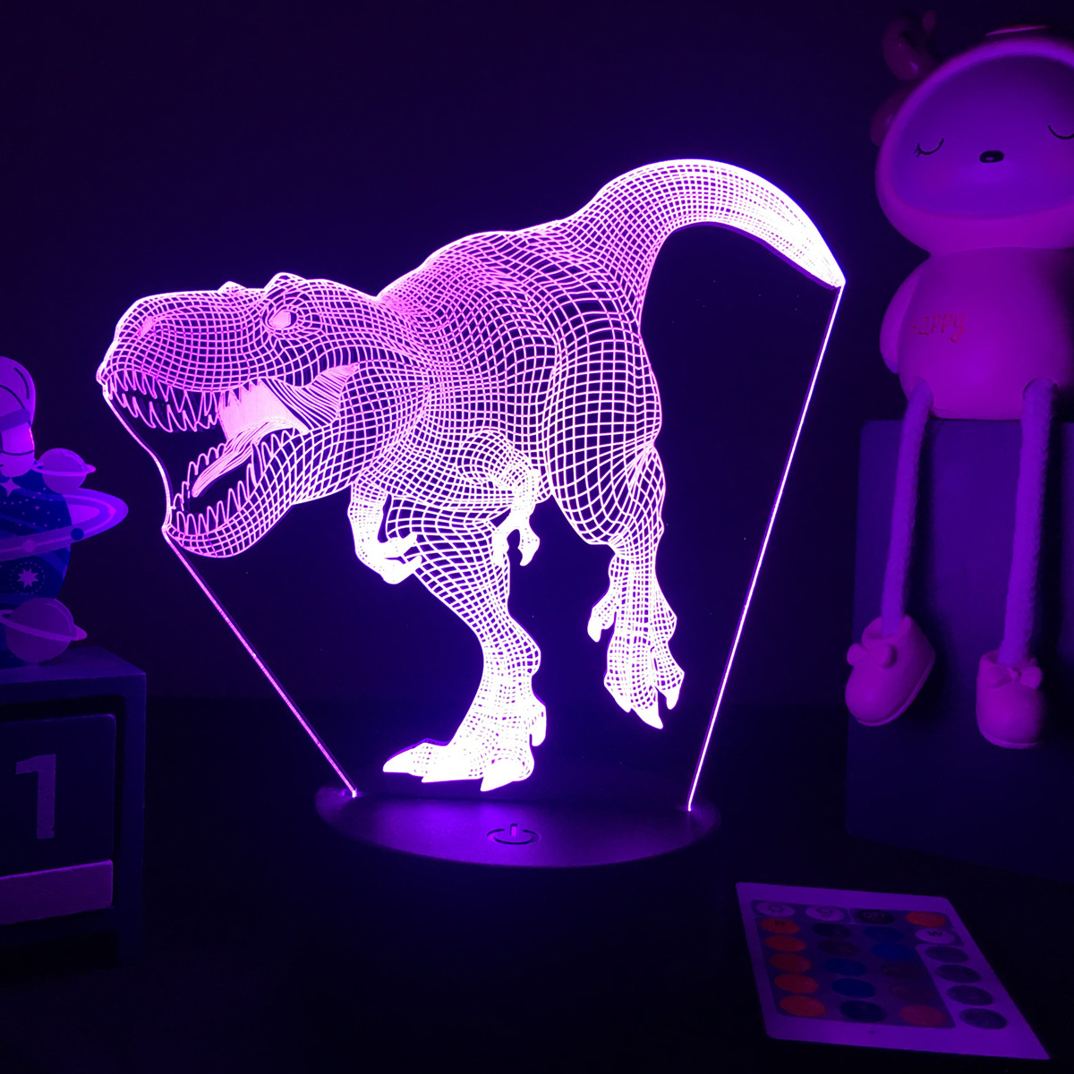3D LED Dinosaur Nightlight For - Floating Nightstand With Led Light 评论和价格