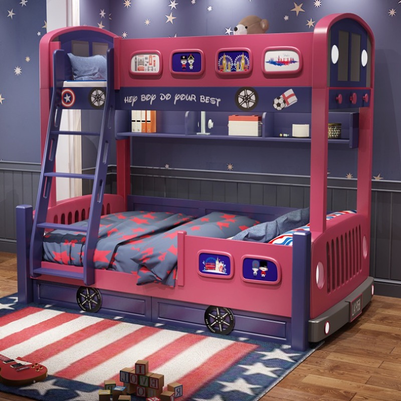 Modern Style Girls Toddler Bed - Bunk Bed With Stairs And Slide 评论和价格