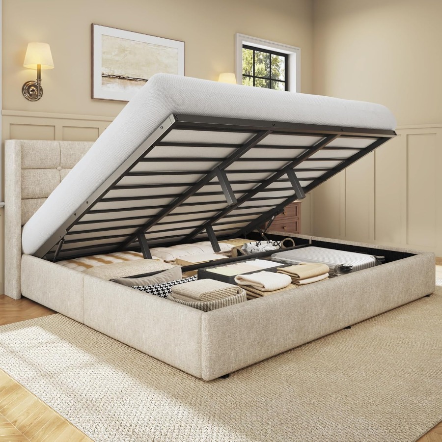 Size Lift Up Storage Bed Frame - Gas Lift Storage Bed Hydraulic 评论和价格