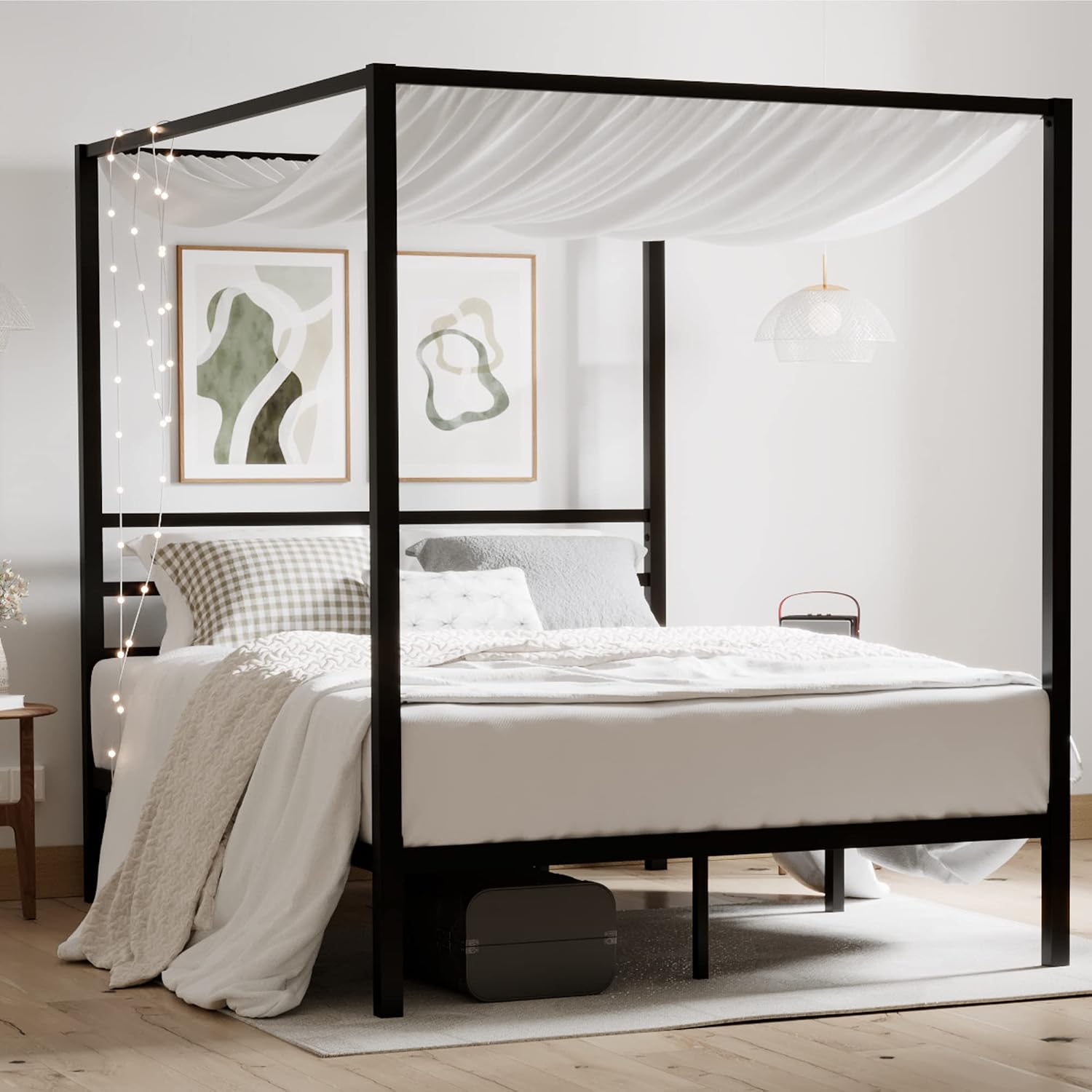 Queen Size Metal Canopy Bed Fr - Canopy Bed Frame Metal Queen 评论和价格