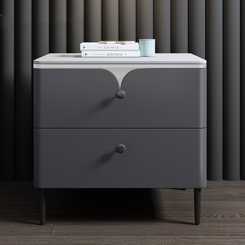 Modern Solid Wood Bedside Tabl - Solid Wood Nightstand 2 Drawers 评论和价格