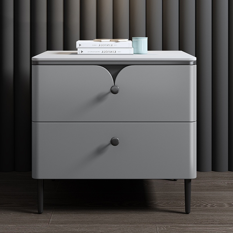 Modern Solid Wood Bedside Tabl - Solid Wood Nightstand 2 Drawers 评论和价格